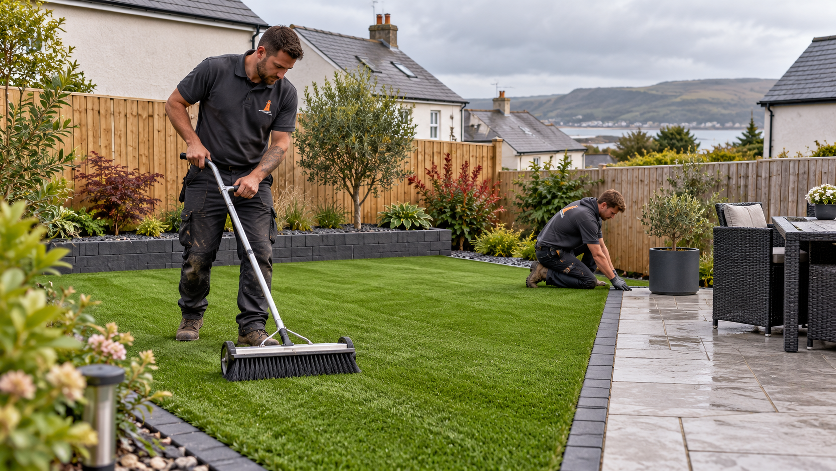 Grass service and finish detail